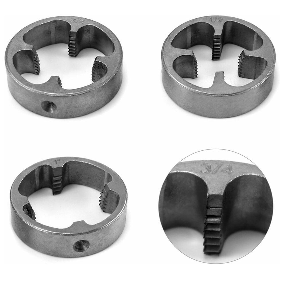 6Pcs PVC Thread Maker Tool NPT Die Set Pipe Round Threader 1/2" 3/4" 1" C88