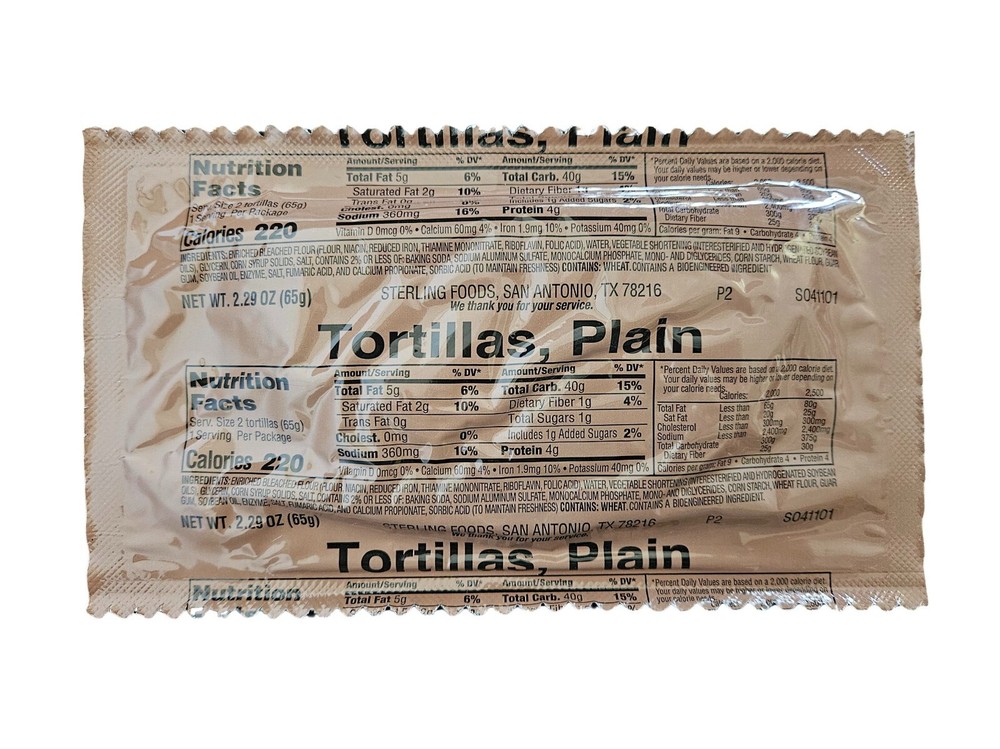 Authentic USGI Ration Component Bread - Tortillas, Flour - 6, 12, 24 and 48 Pack