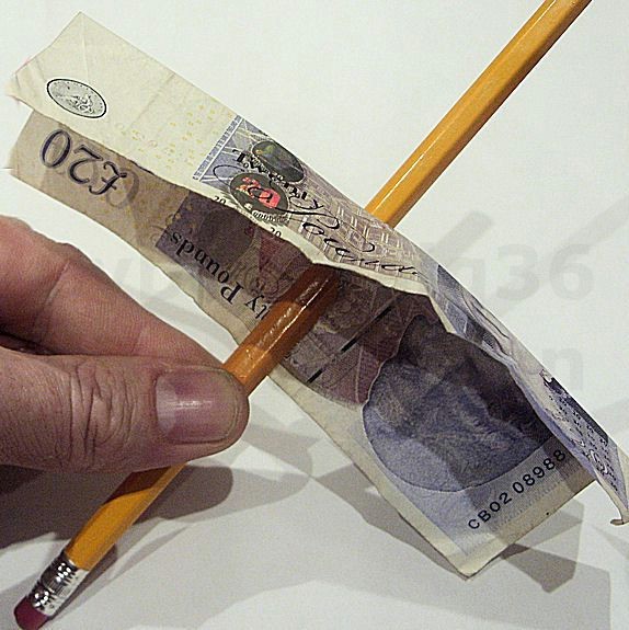 PENCIL THROUGH NOTE MONEY MAGIC TRICK THRU BILL MISLED DAVID COPPERFIELD EFFECT