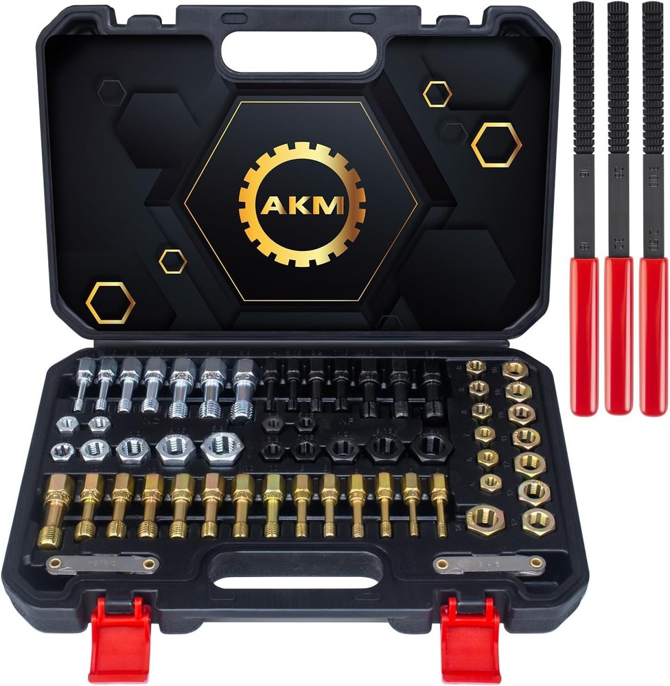 AKM 61Pcs Thread Restorer Kit,Rethread Repair Tool