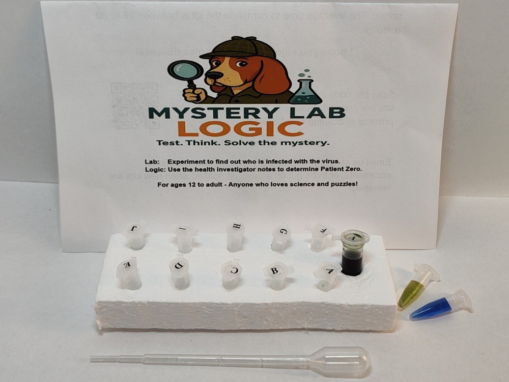 CASE 1 Patient Zero STEM Science Kit – Color Change Experiment & Logic Puzzle