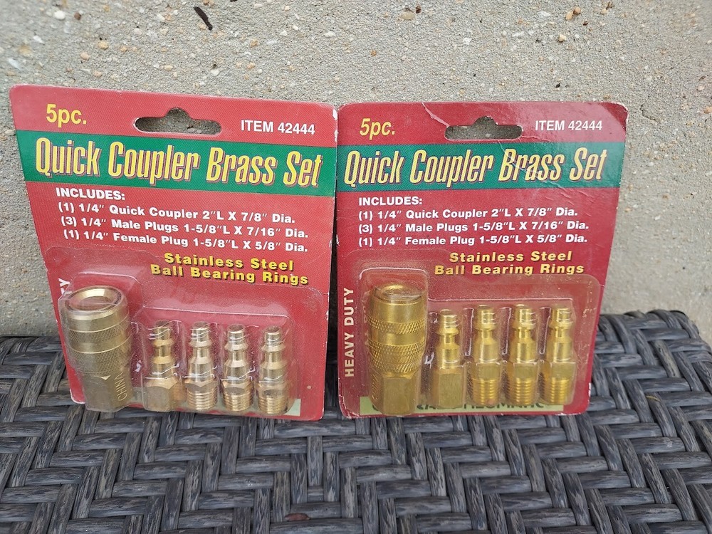 Quick Coupler Brass Set 5 Piece Central Pneumatic - Pair