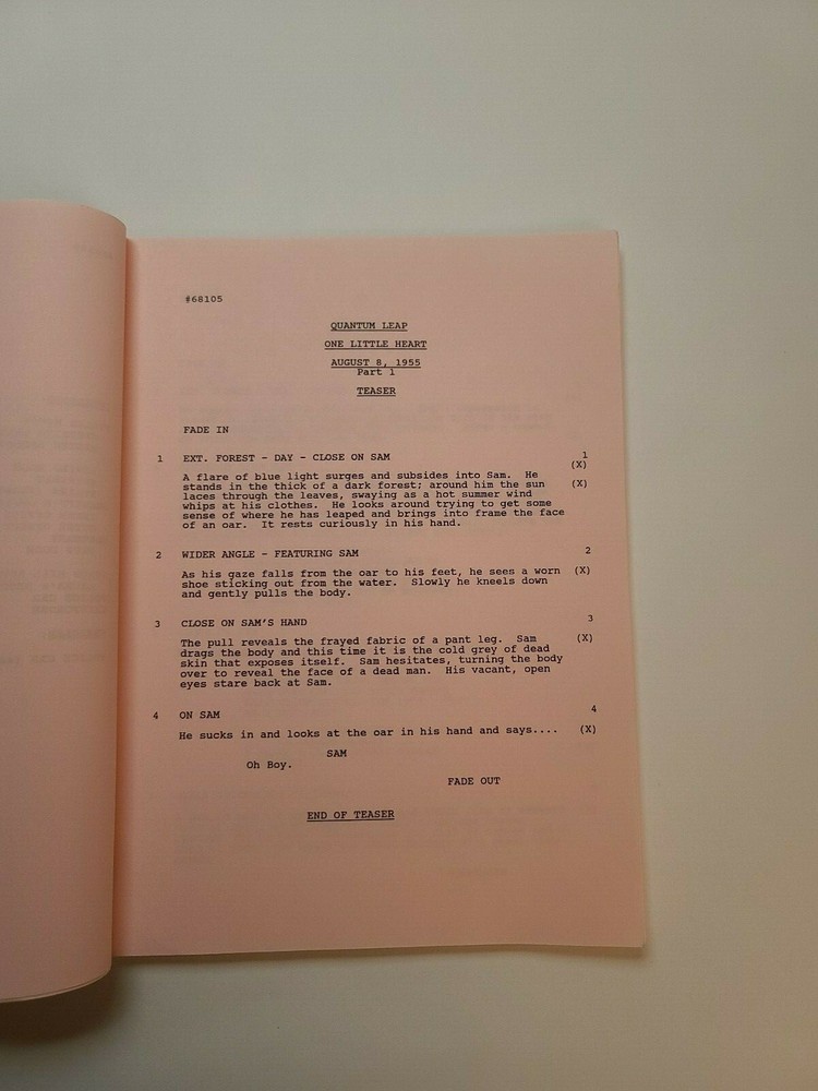 QUANTUM LEAP / Deborah Pratt 1992 TV Script, "Trilogy: Part 1 - August 8, 1955"
