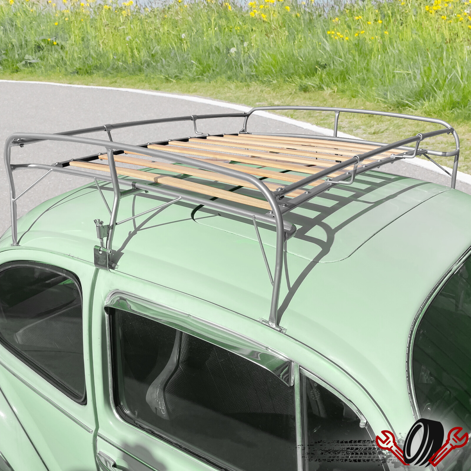 For Volkswagen VW Beetle Type1 Bug All Years Roof Cargo Rack w/Wood Slats Set