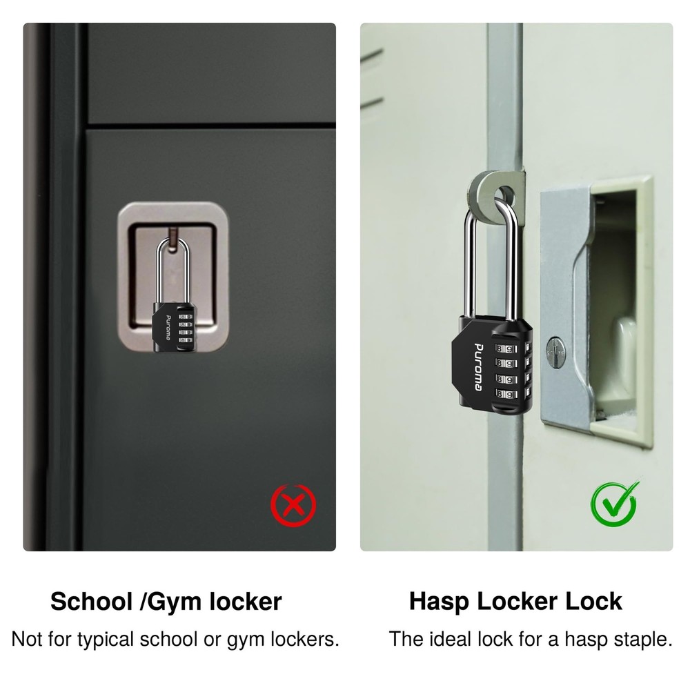 2 Pack 4-Digit Waterproof Combination Padlock for Locker, Fence, Gate, Toolbox