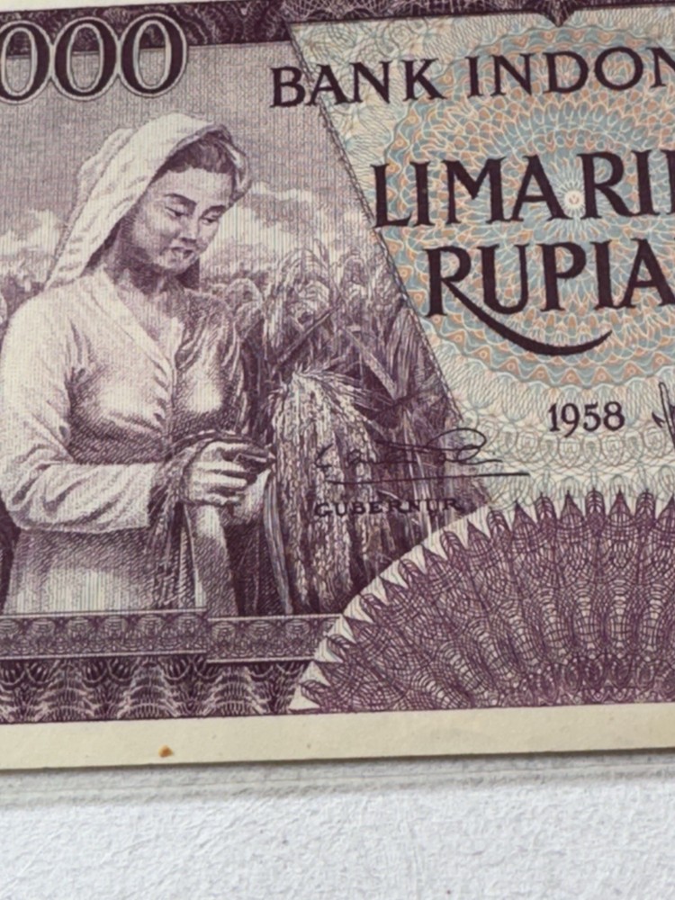 1958 Indonesia 5,000 Rupiah Banknote