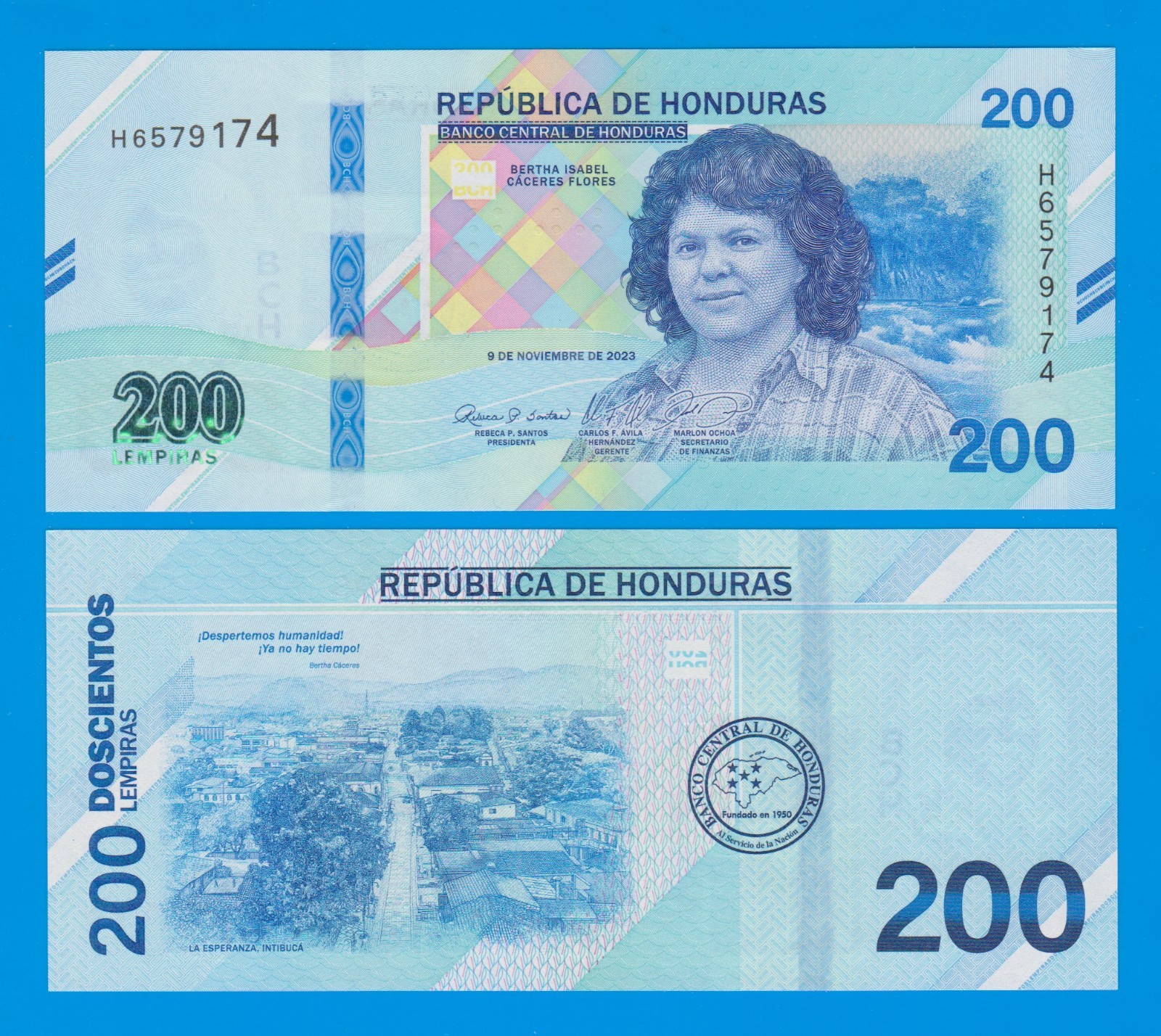 NEW 2026 !! Honduras 200 Lempiras P 114 2026 (2023) UNC Bertha Isabel Flores
