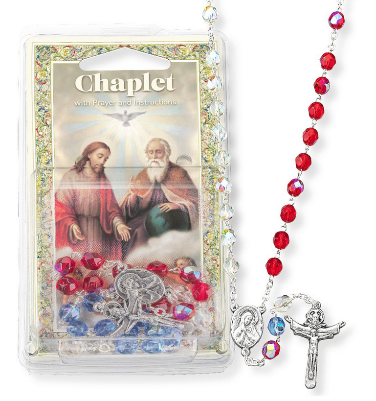 Holy Trinity Chaplet, 11", w/ Laminated Prayer Card, Instructions, Made in Italy