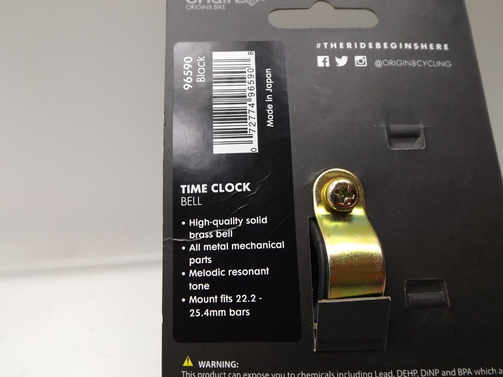 Origin8 Time Clock Bell Black Mallet High-Quality Solid Brass Bell