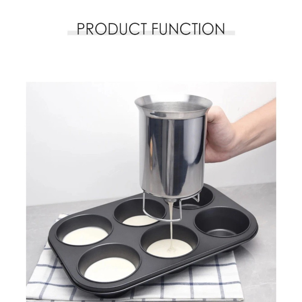 Stainless Steel Batter Dispenser 900ml Mess-Free with Precise Portion Control