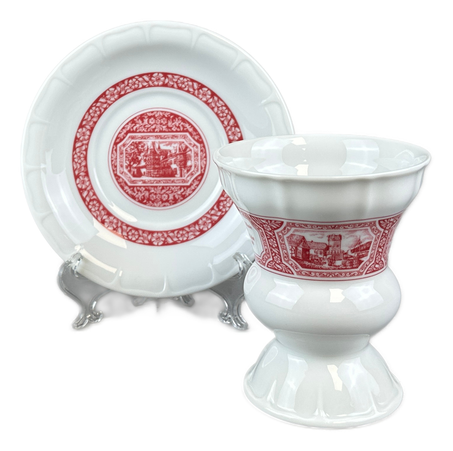 Heinrich Rüdesheimer Kaffee Cup and Saucer H&C VTG Germany 1960 Set of 4