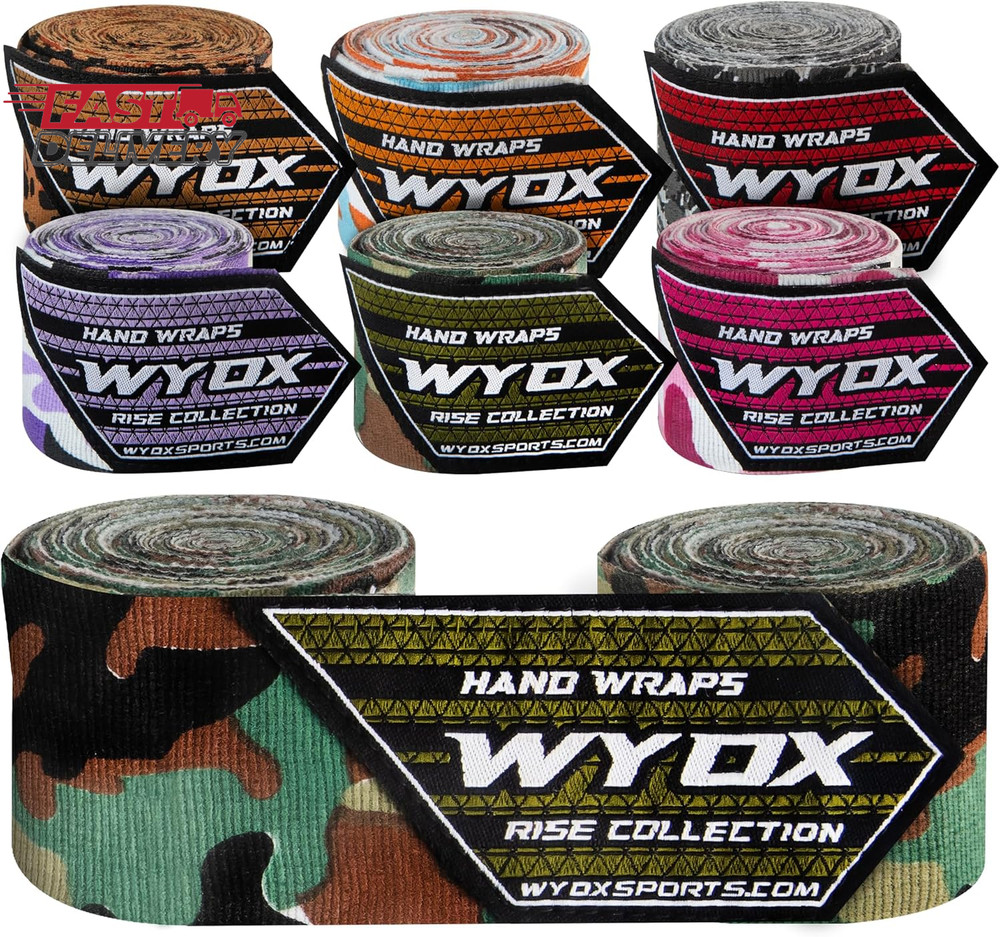 WYOX Boxing Hand Wraps Inner Gloves, Elasticated Thumb Loop Bandages Mexican Sty