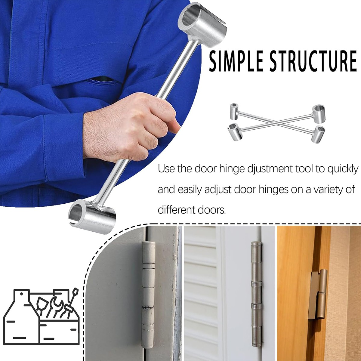 Door Hinges Gap Adjusting Wrench 8-19mm Adjustment Commercial Adjuster Wrench