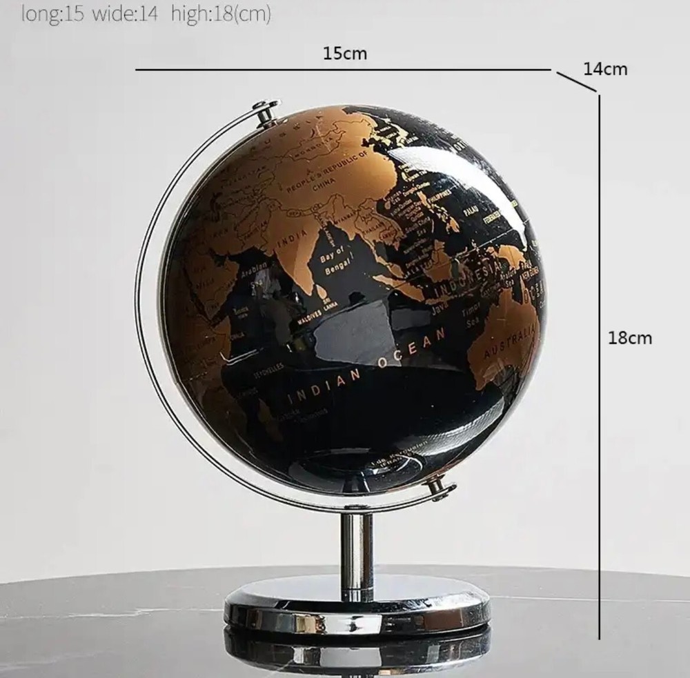 5.5'' World Map Globe On Metal Base Tabletop Rotating Earth Globe Educational