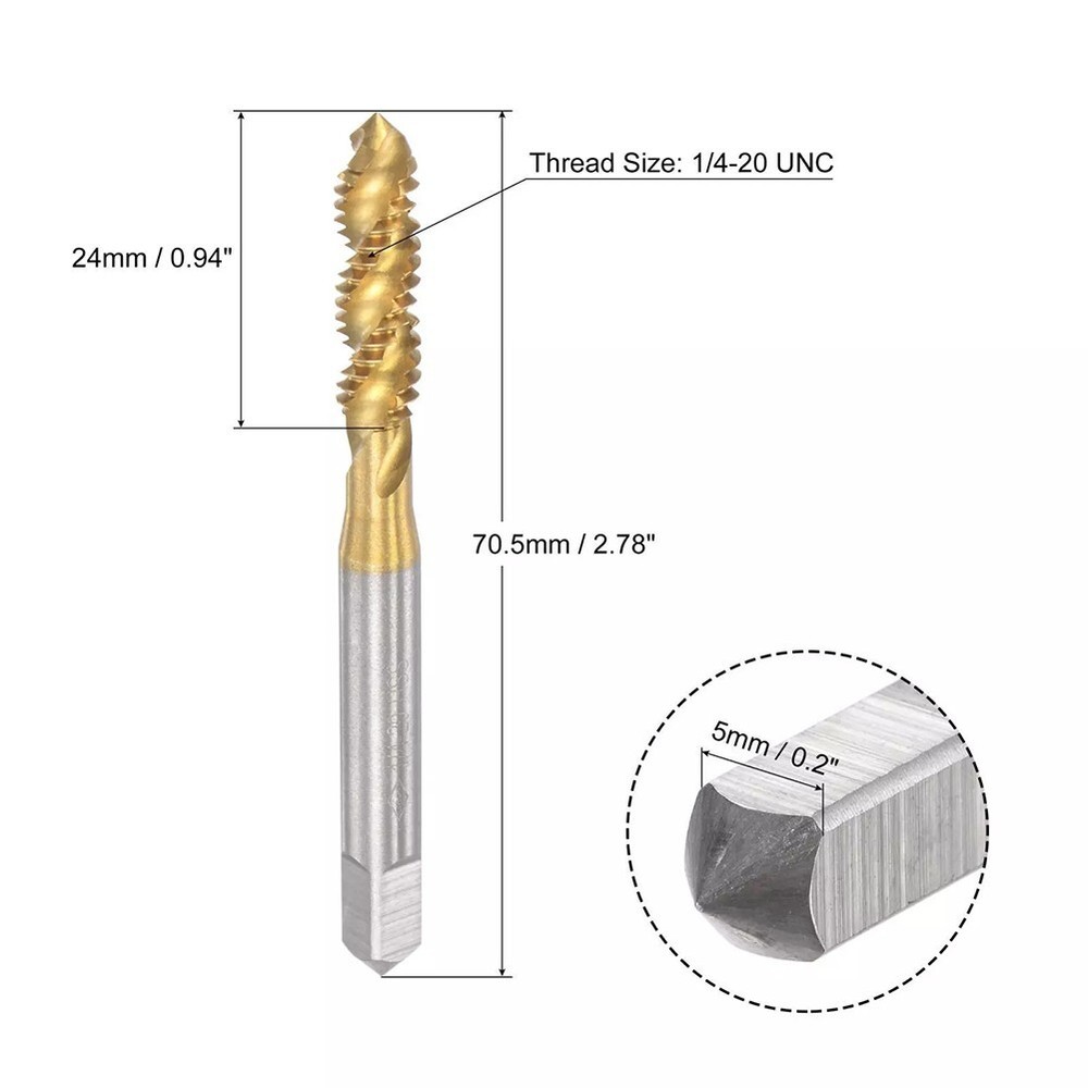 CNC Compatible HSS Spiral Flute Thread Tap UNC Size for Precision Work