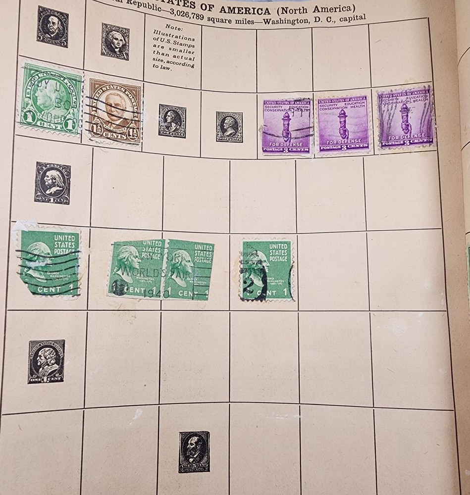 Vintage Around The World Stamp Book Fully Illustrated • Includes Several Stamps