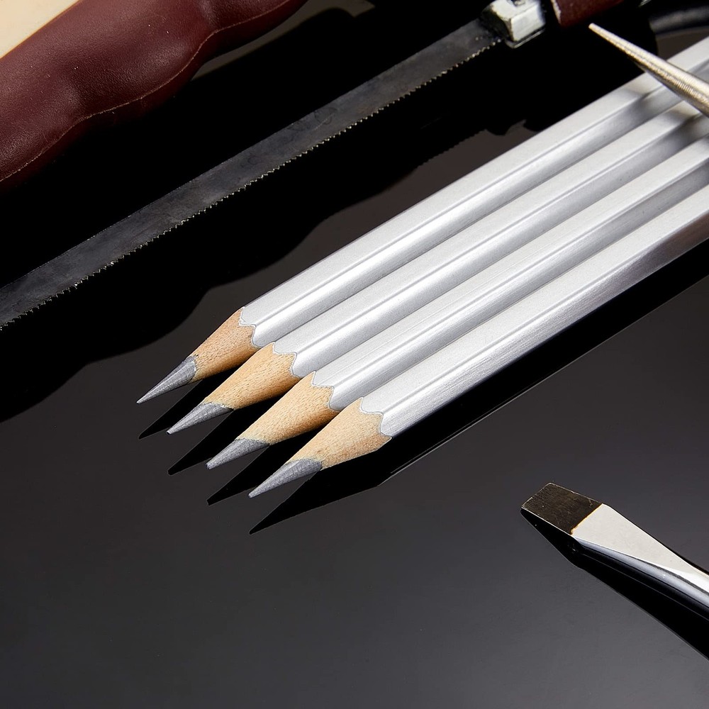48 Pack Silver Welders Pencil Metallic Marking Pencil for Construction Workers
