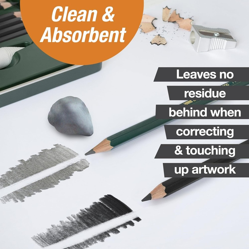 Versatile Kneadable Eraser for Artists - Grey, Includes Storage Case