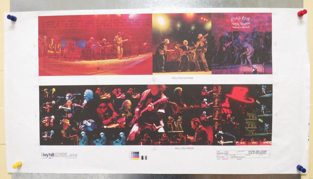 Rolled Vintage 2000 Neil Young Red Rocks Live CD Printers Proof Poster Print