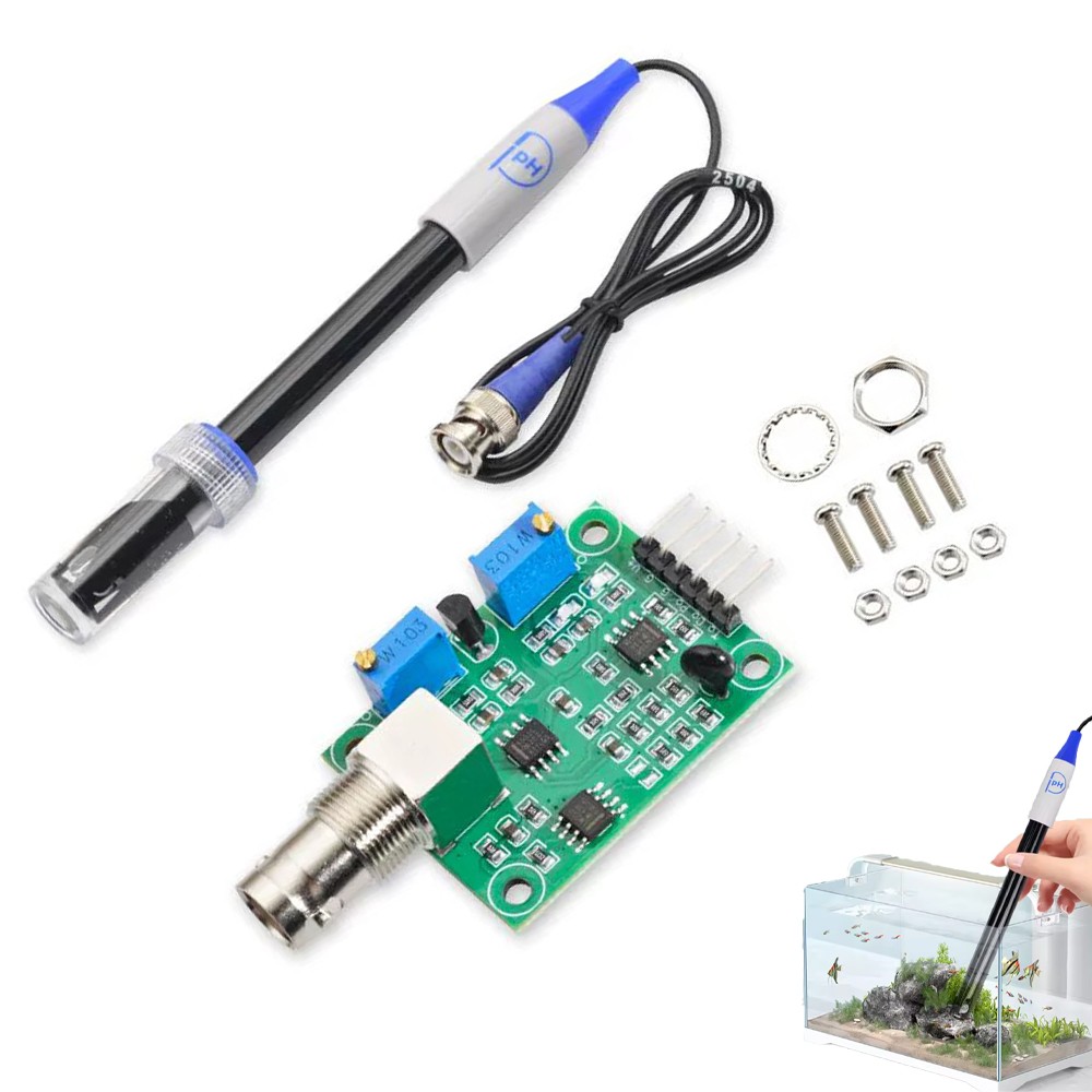 For Arduino Liquid pH0-14 Value Detect Sensor Module and pH Electrode Probe BNC