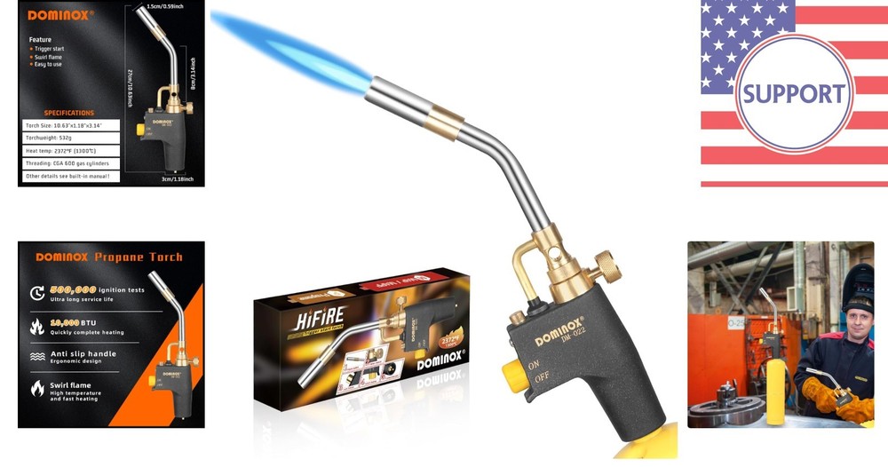 High Intensity Propane Torch Head with Trigger Start for Versatile Applications