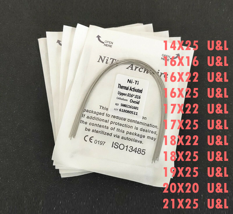Orthodontic Thermal Activated Arch Wire NiTi Rectangular Ovoid Form 10pcs/Pack