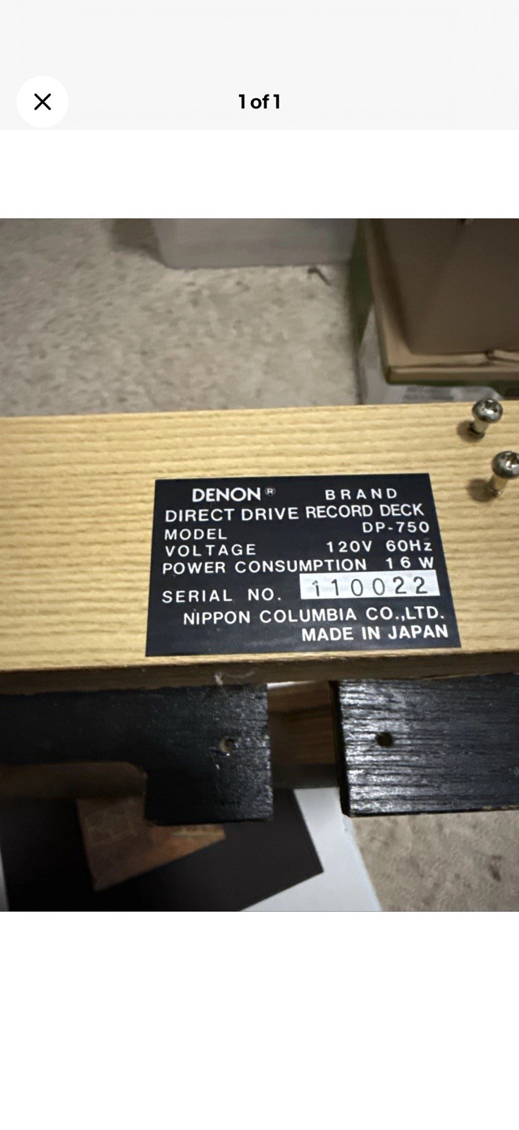 DENON DP-750 Direct Drive Turntable Analog Record Player Japan