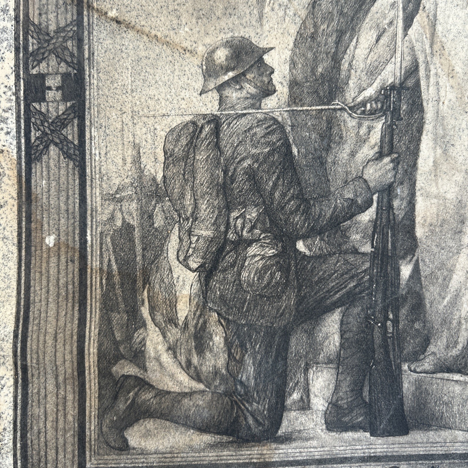 Antique Original WW1 Military Infantry Company Wounded In Action Letter