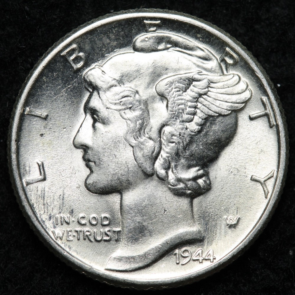 1944 Mercury Silver Dime BU *UNCIRCULATED* MS E207 WIT