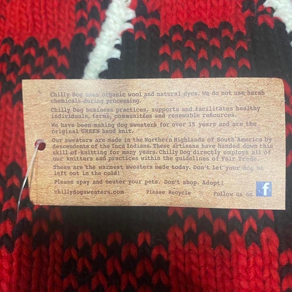 🐶 Hand Knit Wool Dog Sweater – Chilly Dog Brand – Size Small – Warm