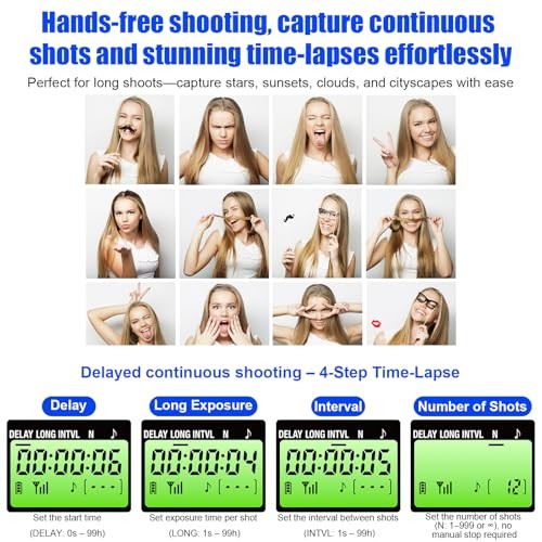 AODELAN Nikon Cameras Rechargeable Timer Shutter Release Remote Control with LCD