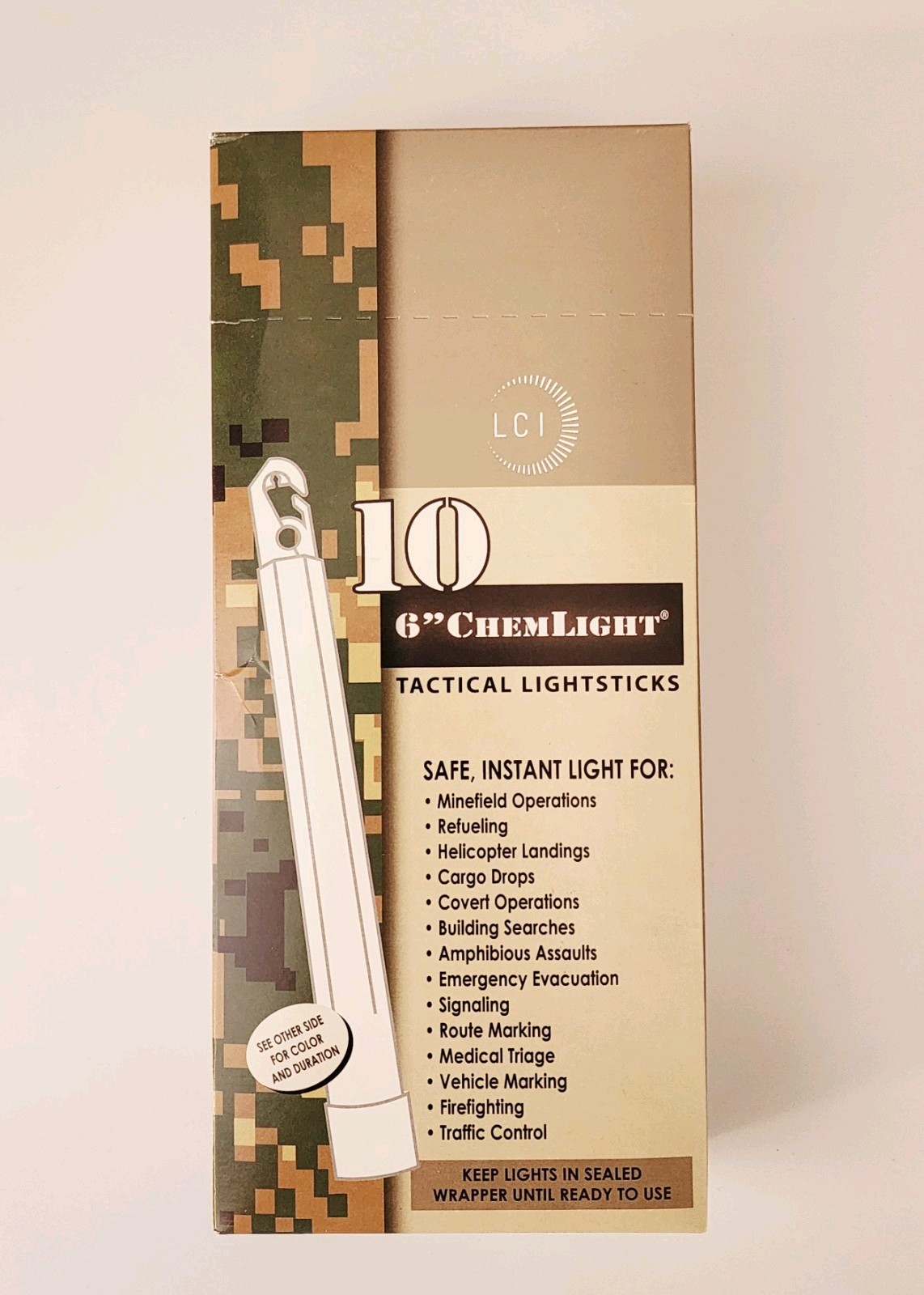 LC Industries ChemLight 6 inch Blue Box of 10 Military Grade Glow Sticks