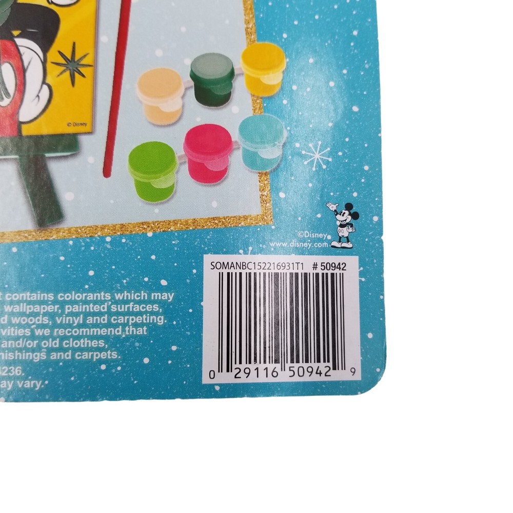 Disney Mickey Mouse Paint a Canvas Activity Include Plastic Easel & 6 Paint Pods