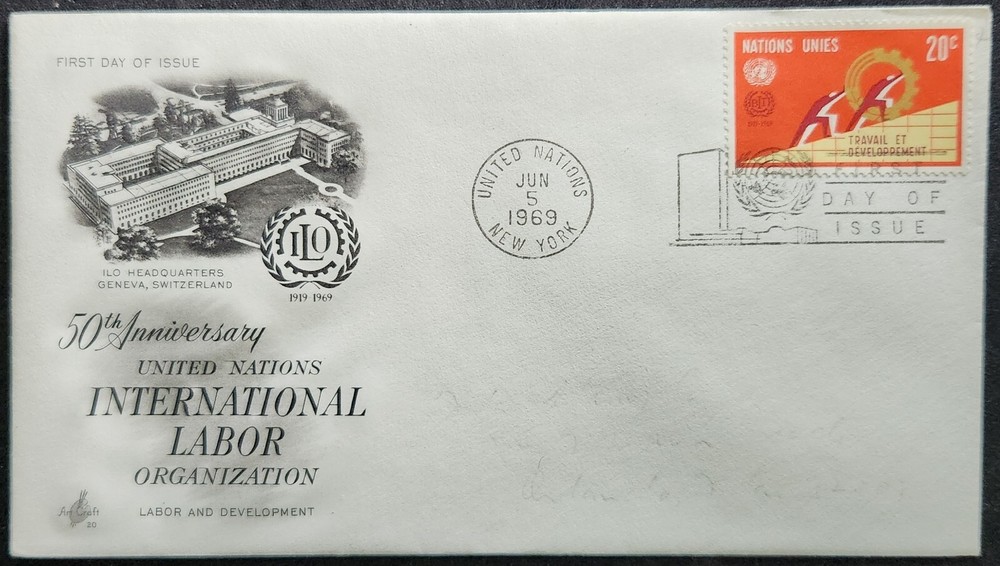 United Nations - Scott 200 - Labor And Development - 1969 - First Day Cover