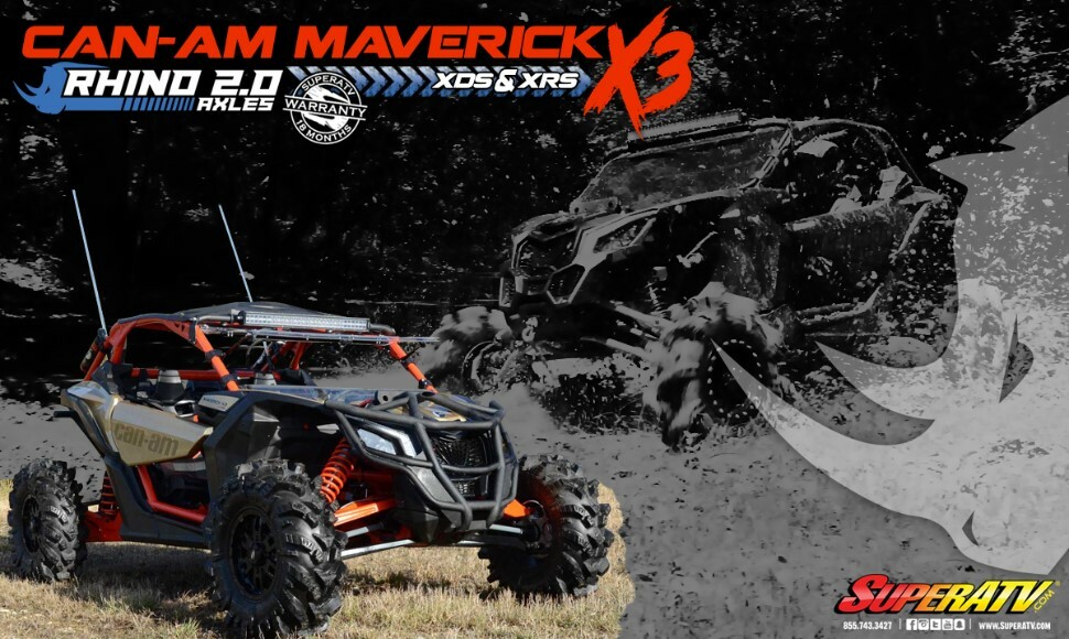SuperATV Rhino 2.0 Can-Am Maverick X3 (72" Wide) Stock Length - REAR