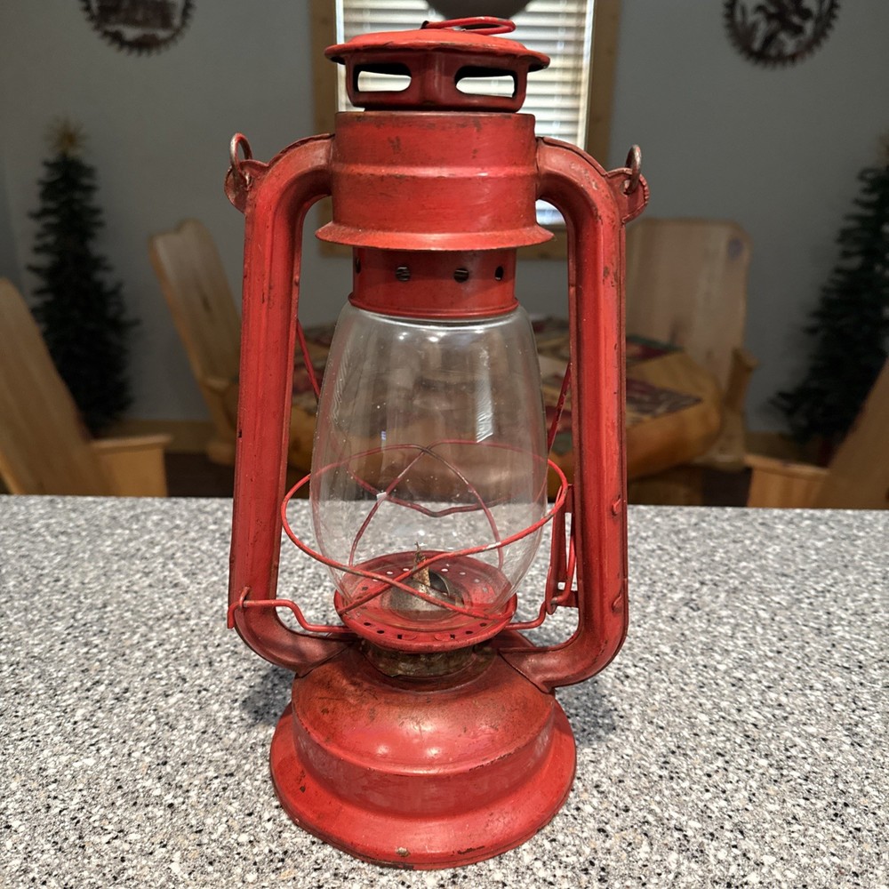 Red Kerosene Lantern Camping Railroad