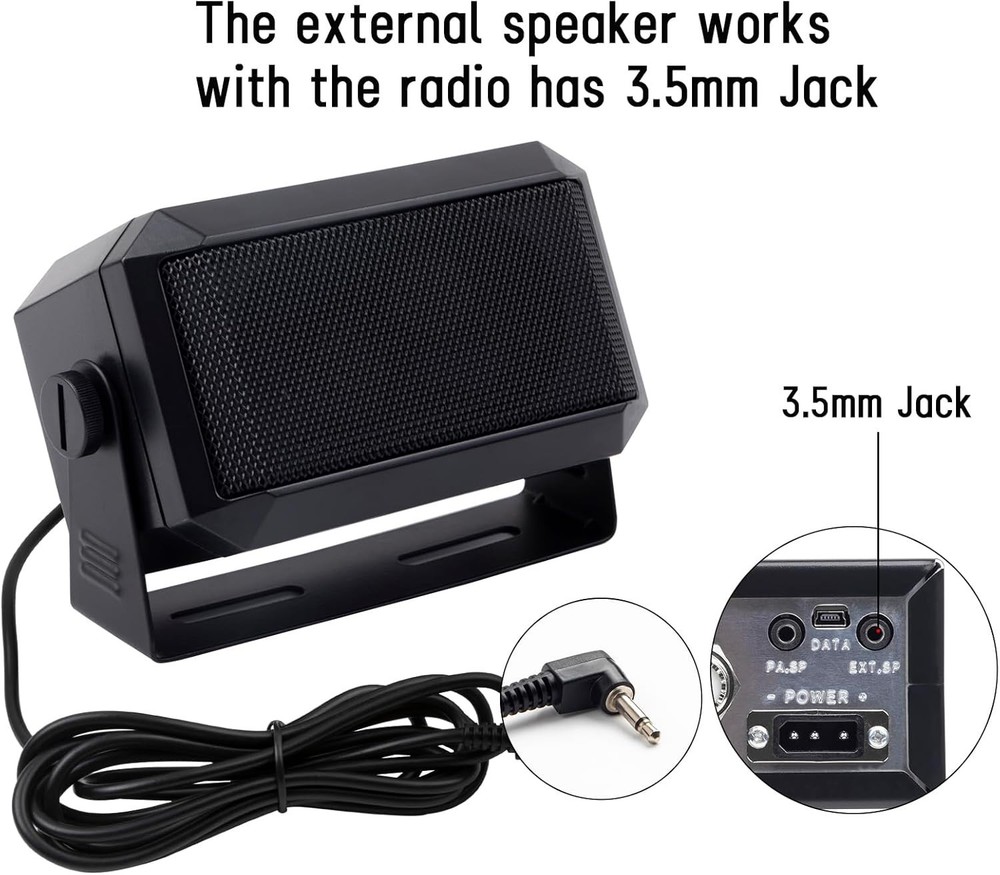 Rectangular 3.5mm Plug 5W External Speaker/CB Speaker for Ham Radio, CB and S