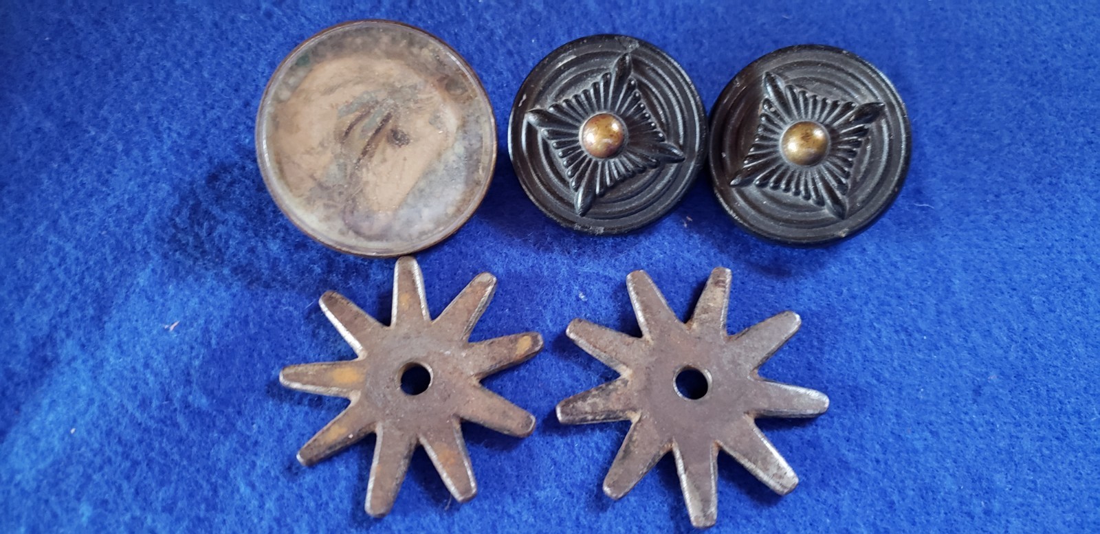 Briddle Rosettes (3) pair of spur rowels
