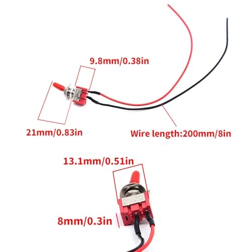 Mini Toggle Switch 4PCS 2 Position 2 Pin Latching Toggle Switch ON/Off with