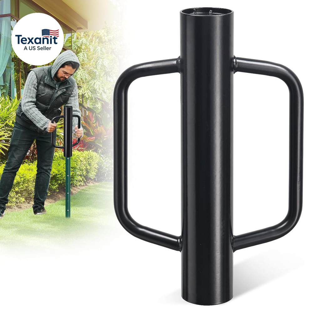 Fence Post Driver, 17 Inch Post Driver with Handle, 2.7 Inch Inner Diameter Hand