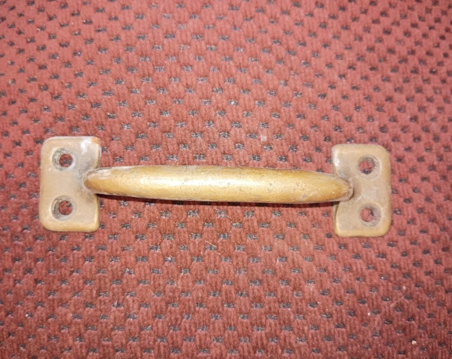5" SOLID BRASS crusty drawer pull handle for restoration or vintage project