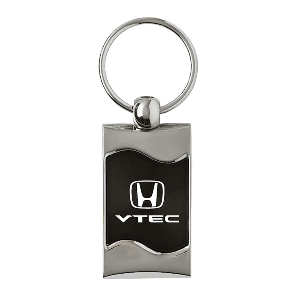 Black Rectangular Wave Keychain - Officially Licensed for Honda VTEC Vehicles