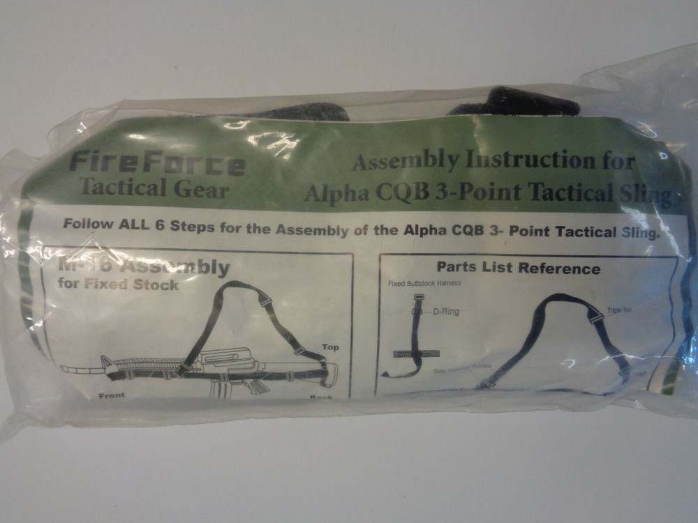 NEW FireForce Alpha CQB 3-Point Tactical Sling Black