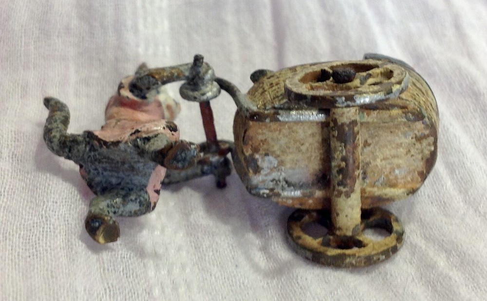 antique Austrian bronze kittens in buggy