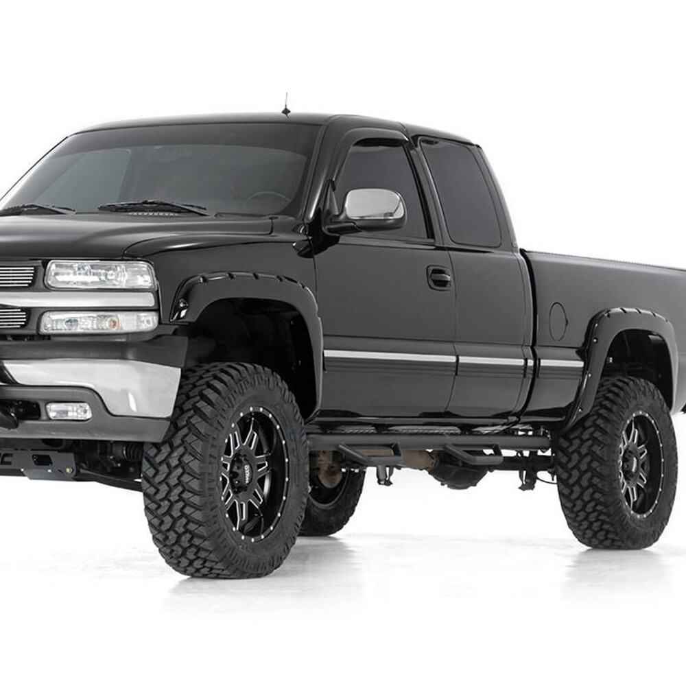 Fit For 1999-06 Chevy Silverado GMC Sierra Pocket Style Rivet Fender Flares 4PCS