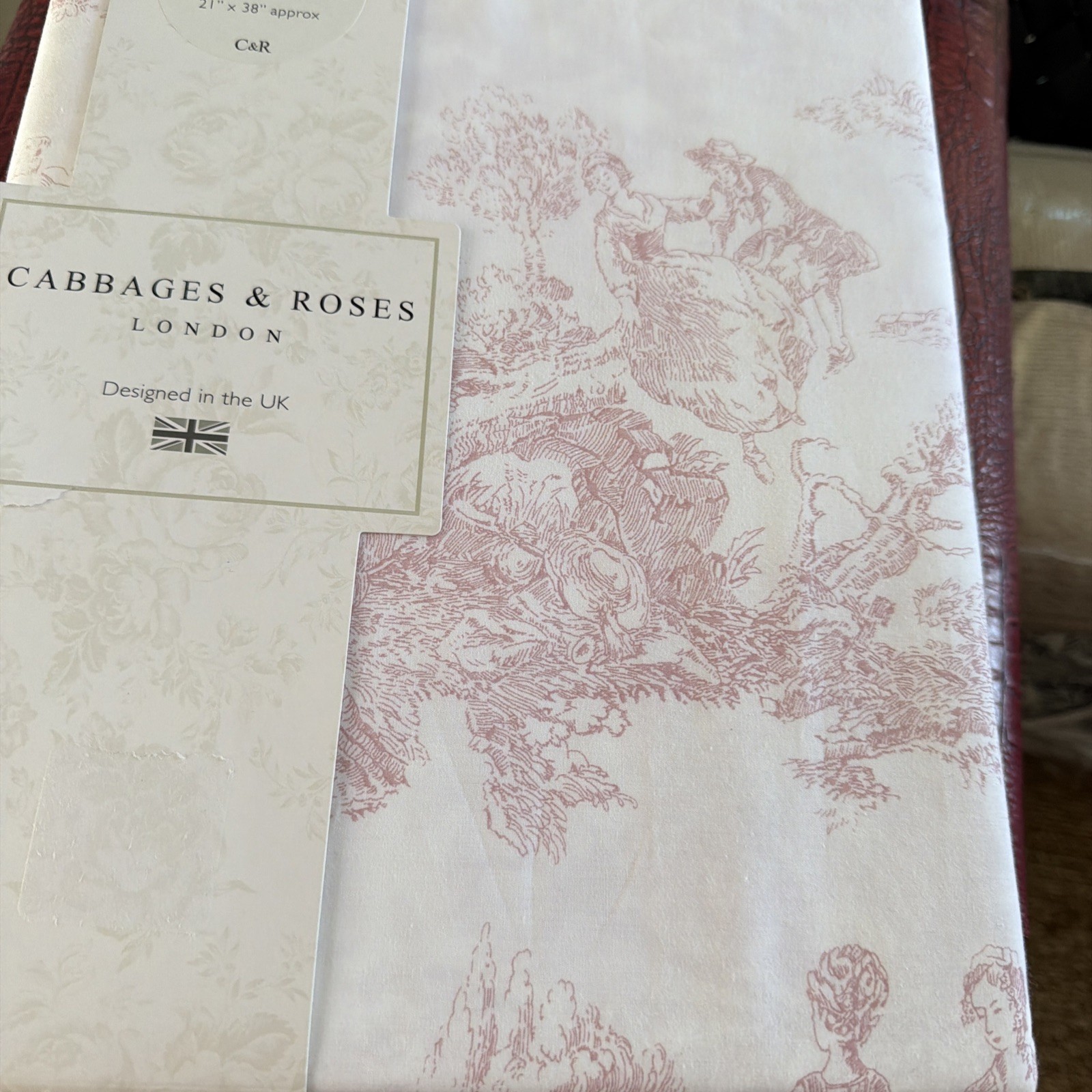 Cabbages and Roses King Duvet Set New Cotton Percale Country Toile Rose Pink
