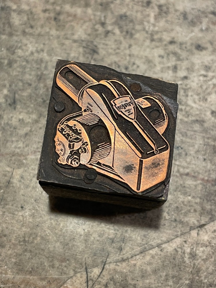 Printing Letterpress Printers Block Copper 'Paragon' Machine Component (1230)