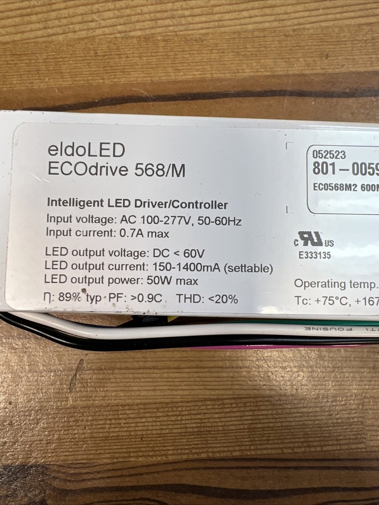 ELDOLED ECODRIVE 568/m INTELLIGENT LED DRIVER CONTROLLER LIGHT BALLAST 50W 60V