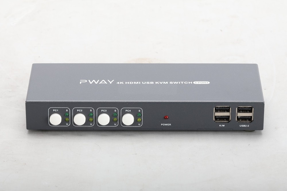 PWAY 4K HDMI USB KVM Switch 4x1 - No Accessories