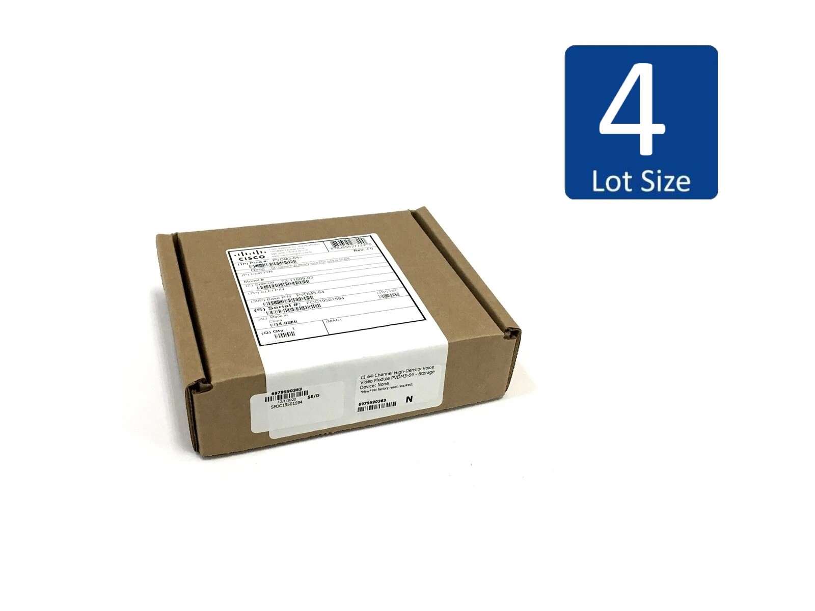 Lot of 4 NEW Cisco PVDM3-64 High-Density Voice DSP Module 64-Channel CTC